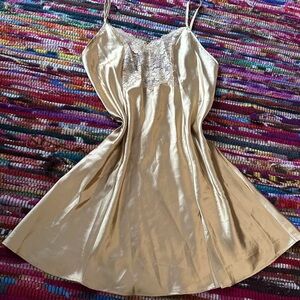 Victoria's Secret Gold Satin Chemise